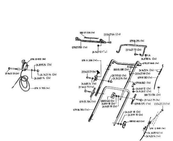 Ersatzteile Gutbrod Motormäher mit Antrieb HB 48 R Typ: 02815.07 (1996) Holm