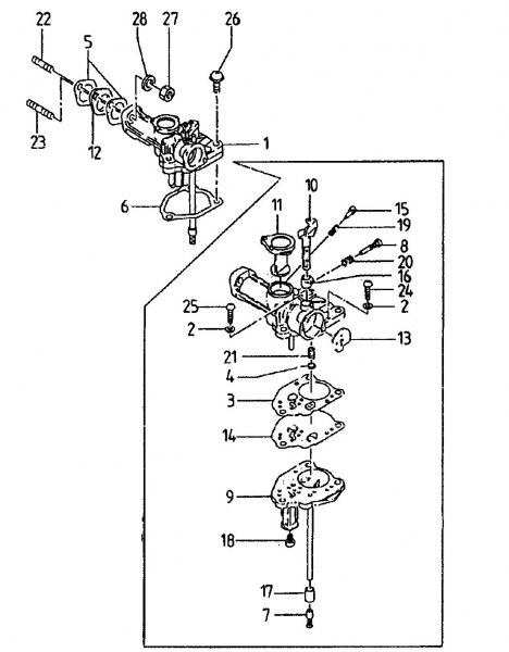 Ersatzteile Gutbrod Motorhacken MB 62-52 K Typ: 07518.03  (1996) Vergaser