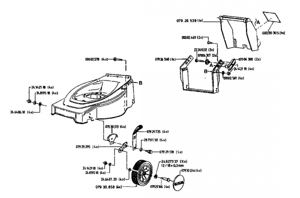 Ersatzteile Gutbrod Elektromäher HE 42 Typ: 04030.01  (1996) Grundgerät