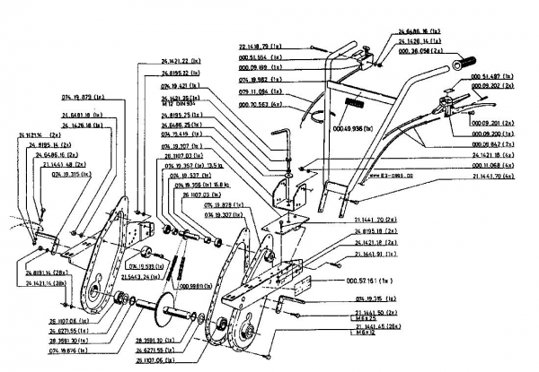 Ersatzteile Gutbrod Motorhacken MB 62-52 Typ: 07518.06  (1996) Grundgerät