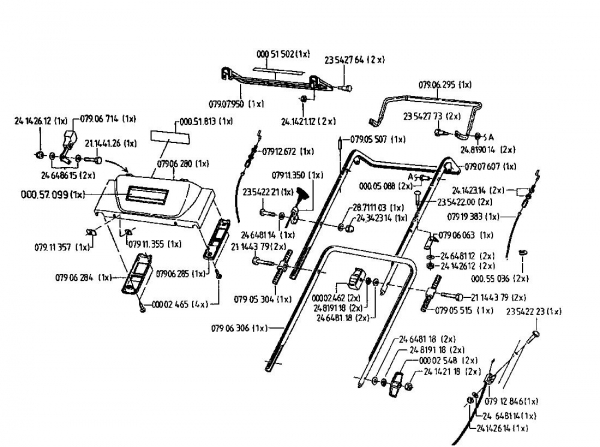 Ersatzteile Gutbrod Motormäher mit Antrieb HB 48 RL Typ: 02815.04  (1996) Holm