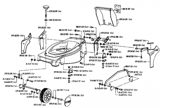 Ersatzteile Gutbrod Motormäher mit Antrieb HB 42 RL Typ: 04029.01  (1996) Grundgerät