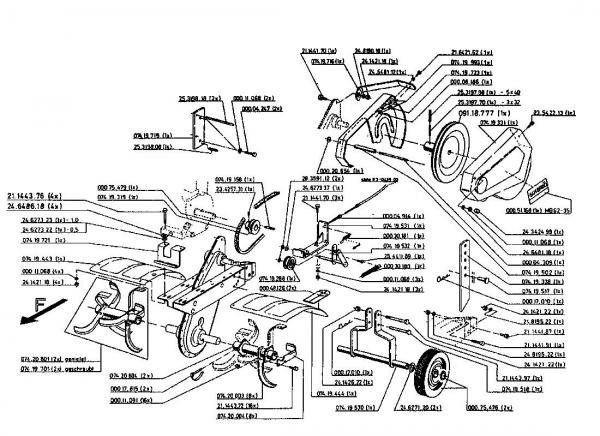 Ersatzteile Gutbrod Motorhacken MB 62-35 Typ: 07518.05  (1996) Grundgerät