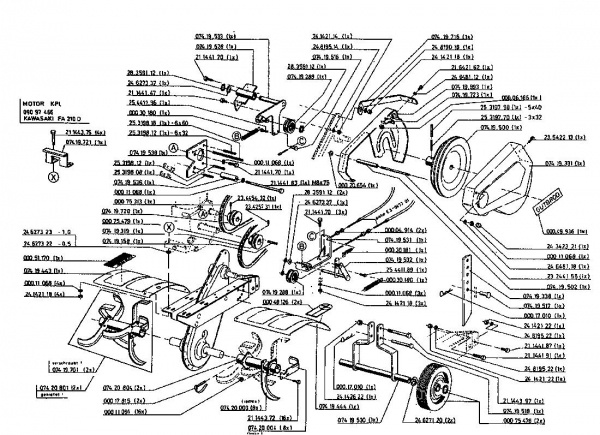 Ersatzteile Gutbrod Motorhacken MB 62-52 K Typ: 07518.03  (1996) Grundgerät