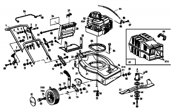 Ersatzteile Golf Motormäher Golf HBL Typ: 04042.01 (1995) Grundgerät