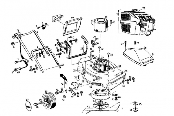 Ersatzteile Rasant Elektromäher 45 EM Typ: 04041.01  (1996) Grundgerät