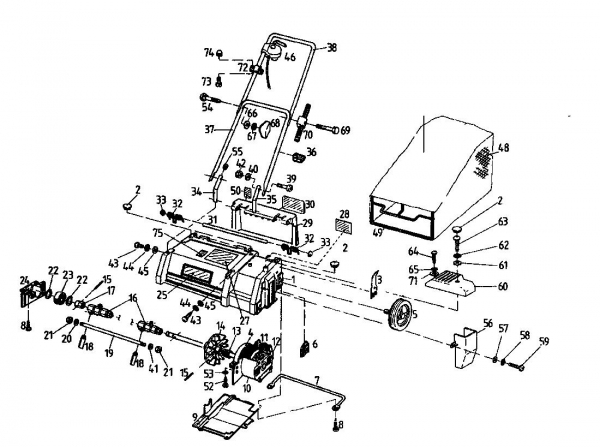 Ersatzteile Diana Elektrovertikutierer 132 VE Typ: 02801.06  (1996) Grundgerät