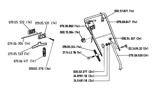 Ersatzteile Floraself Elektromäher 1140 E Typ: 04052.05  (1996) Holm