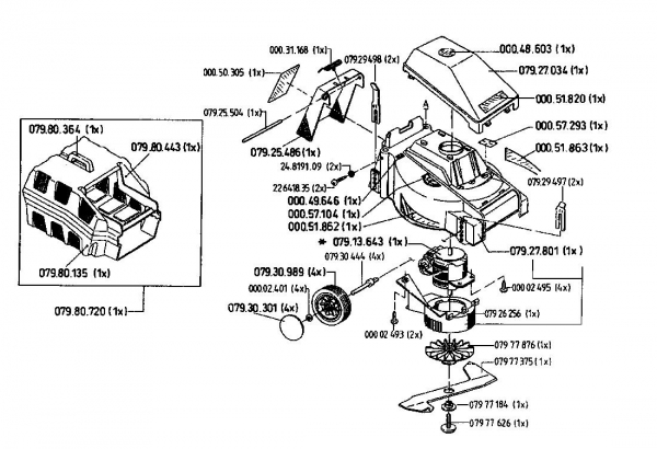 Ersatzteile Floraself Elektromäher 1140 E Typ: 04052.05  (1996) Grundgerät