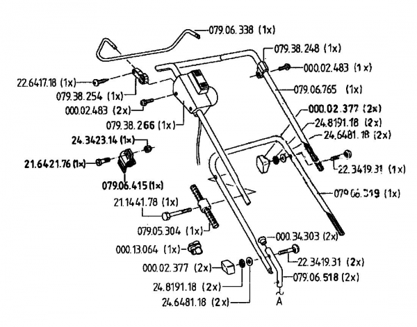 Ersatzteile Diana Elektromäher 32 EL Typ: 04039.07  (1996) Holm