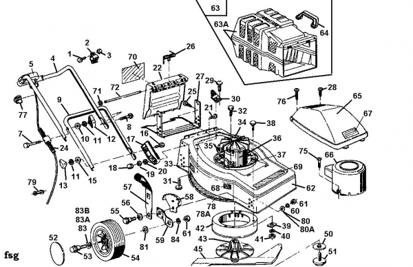 Ersatzteile Stinnes Pro Elektromäher PRO-EH 45 Typ: 02824.03  (1996) Grundgerät