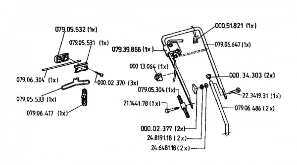 Ersatzteile Floraself Elektromäher 932 E Typ: 04039.09  (1996) Holm
