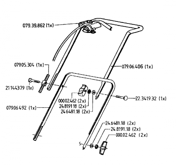 Ersatzteile Gutbrod Elektromäher HE 42 Typ: 04030.07  (1996) Holm