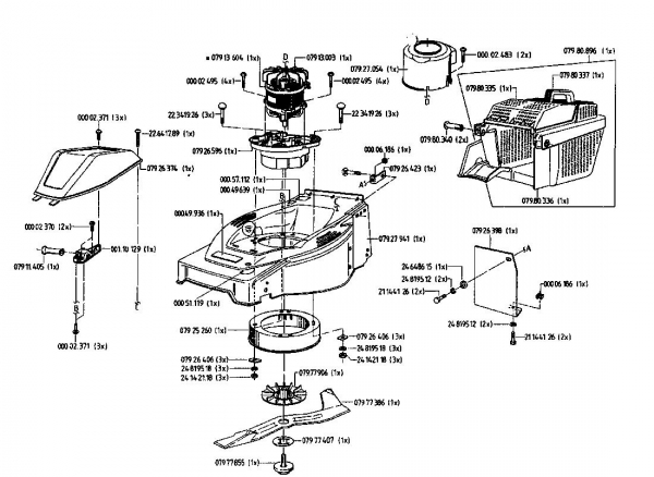 Ersatzteile Gutbrod Elektromäher HE 48 L Typ: 02817.05  (1996) Grundgerät