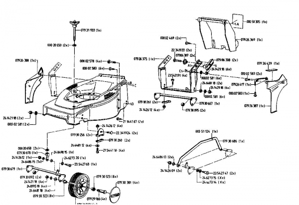Ersatzteile Gutbrod Elektromäher HE 48 L Typ: 02817.05  (1996) Grundgerät