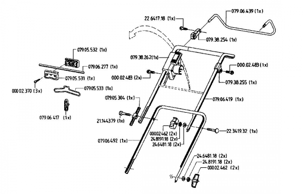 Ersatzteile Gutbrod Elektromäher HE 42 L Typ: 04030.03  (1996) Holm