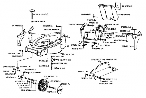 Ersatzteile Gutbrod Motormäher HB 42 L Typ: 04028.02  (1996) Grundgerät