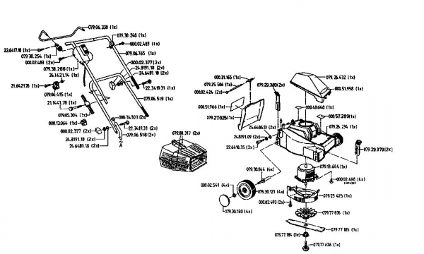 Ersatzteile Euro Tool Elektromäher 320 Typ: 04043.02  (1996) Grundgerät