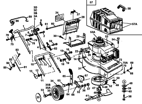 Ersatzteile Euro Tool Motormäher SD 51 Typ: 04042.05  (1996) Grundgerät