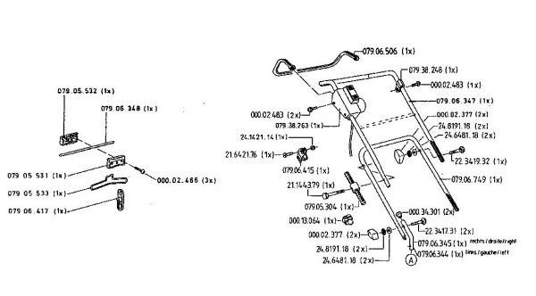 Ersatzteile Gutbrod Elektromäher Golden Sprint E Typ: 04052.07  (1996) Holm