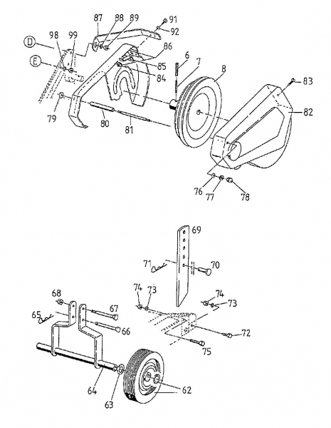 Ersatzteile Gutbrod Motorhacken MB 62-52 Typ: 07518.06  (1997) Keilriemenschutz