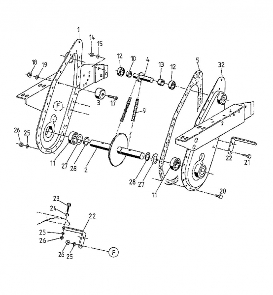 Ersatzteile Gutbrod Motorhacken MB 62-52 Typ: 07518.06  (1997) Kettenkasten