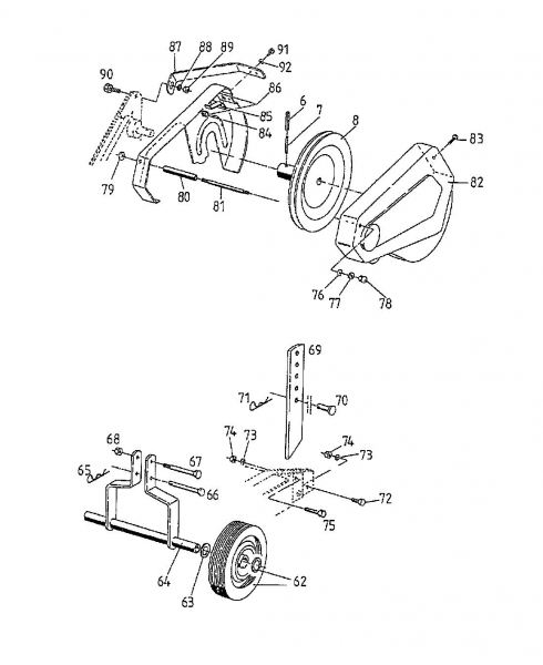Ersatzteile Gutbrod Motorhacken MB 62-35 Typ: 07518.05  (1997) Keilriemenschutz
