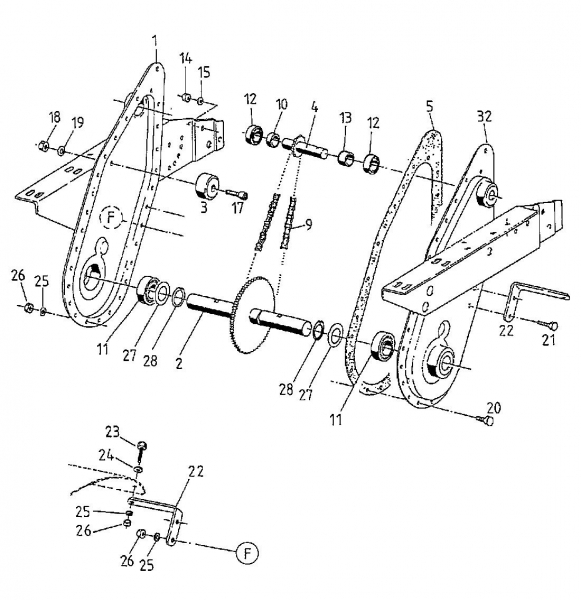 Ersatzteile Gutbrod Motorhacken MB 62-35 Typ: 07518.05  (1997) Kettenkasten
