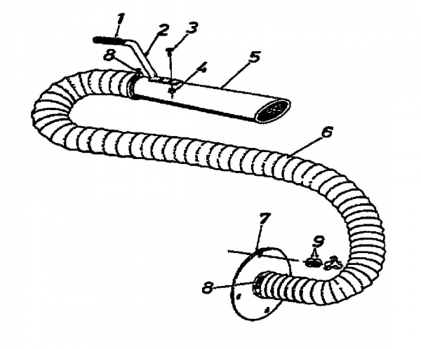 Ersatzteile Zubehör Häcksler, Laubbläser, Laubsauger Saugschlauch für 685 (Vacu-Jet-Star) Typ: 290-204-000  (1993) Saugschlauch