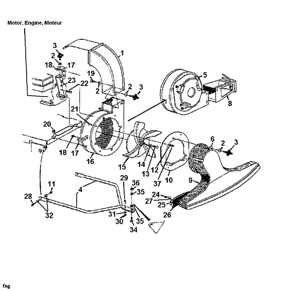 Ersatzteile MTD Laubbläser Laubsauger 685 Typ: 249-685-000  (1989) Saugdüse, Trichter 