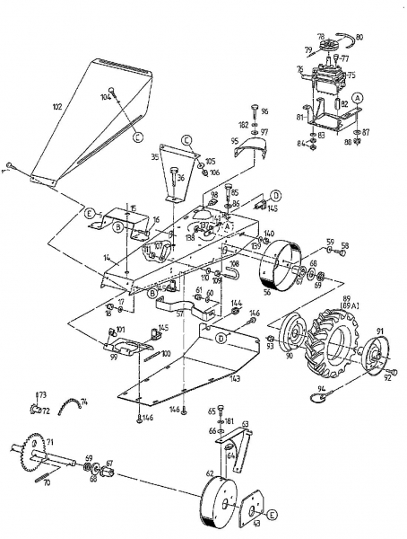 Ersatzteile Gutbrod Balkenmäher BM 700 Typ: 07510.04  (1997) Fahrantrieb, Räder