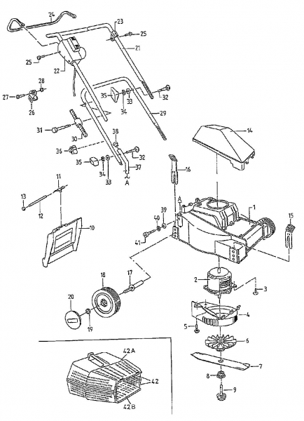 Ersatzteile Golf Elektromäher 232 HE Typ: 02823.09  (1997) Grundgerät