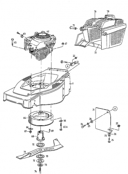 Ersatzteile Gutbrod Motormäher HB 42 L Typ: 04028.02  (1997) Grundgerät