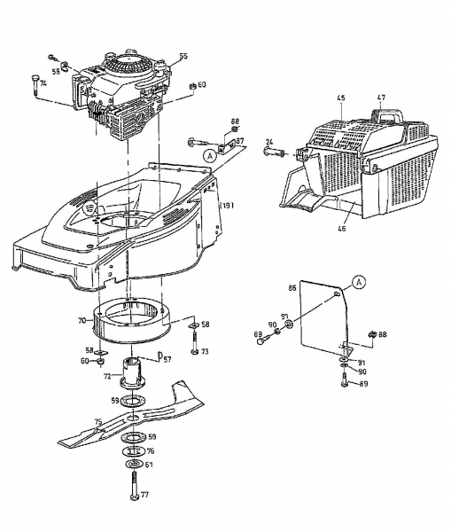 Ersatzteile Gutbrod Motormäher HB 48 L Typ: 02814.06  (1997) Grundgerät