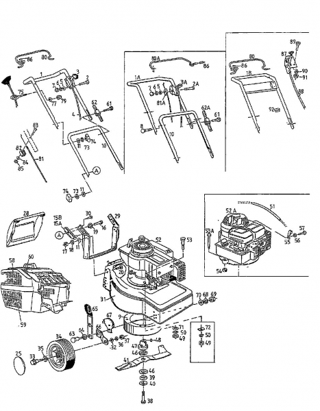 Ersatzteile Raiffeisen Motormäher B 45 Typ: 04074.04  (1997) Grundgerät