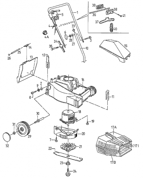 Ersatzteile Floraself Elektromäher 932 E Typ: 04039.09  (1997) Grundgerät