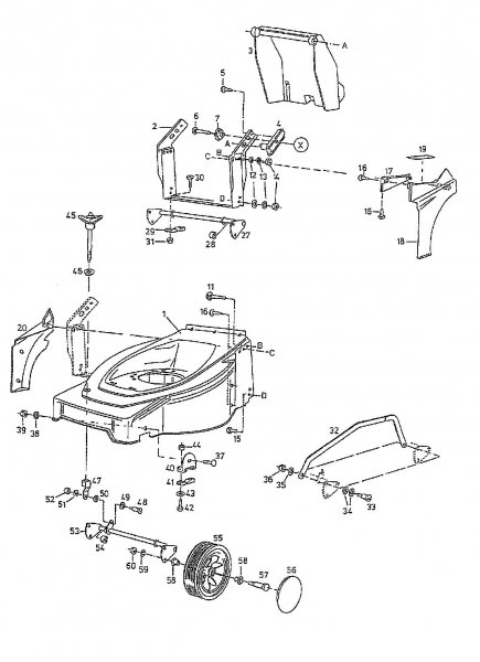 Ersatzteile Gutbrod Elektromäher HE 42 L Typ: 04030.03  (1997) Grundgerät