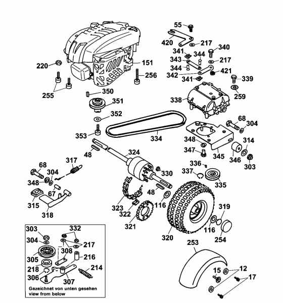 Ersatzteile WOLF-Garten Scooter SV 4 Typ: 6155000 Serie C  (2003) Differential, Fahrantrieb, Motor 