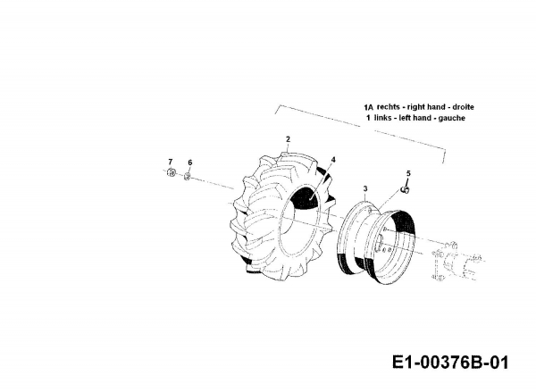 Cub Cadet Ersatzteile Einachser TWT 650 D 00026.09  (1993) Räder