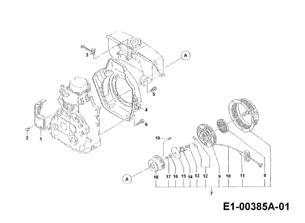 Cub Cadet Ersatzteile Einachser TWT 650 D 00026.09  (1993) Gebläsegehäuse, Starter