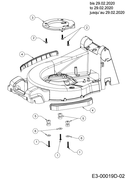 Cub Cadet Ersatzteile Motormäher mit Antrieb XM2 ER53 12AQZAEQ603 (2020) Stoßdämpfer, Zwischenring Motor bis 29.02.2020