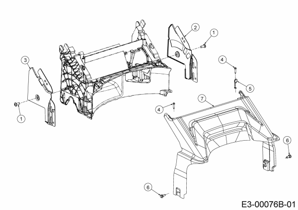 Ersatzteile WOLF-Garten Benzin Rasenmäher mit Antrieb Expert 460 A Typ: 12C-TUKC650 (2019) Abdeckung hinten 
