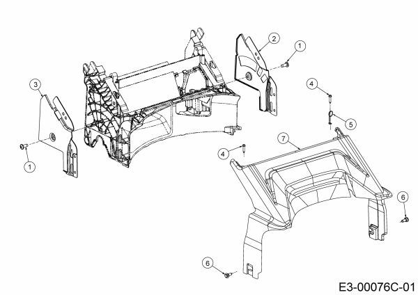 Ersatzteile WOLF-Garten Benzin Rasenmäher mit Antrieb Expert 460 A Typ: 12C-TUKC650 (2020) Abdeckung hinten 