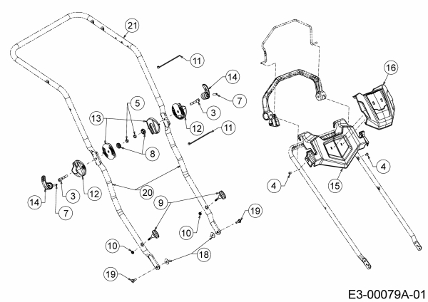 Ersatzteile WOLF-Garten Benzin Rasenmäher mit Antrieb A 530 ASPHWIS Typ: 12AYPV7E650 (2019) Holm 