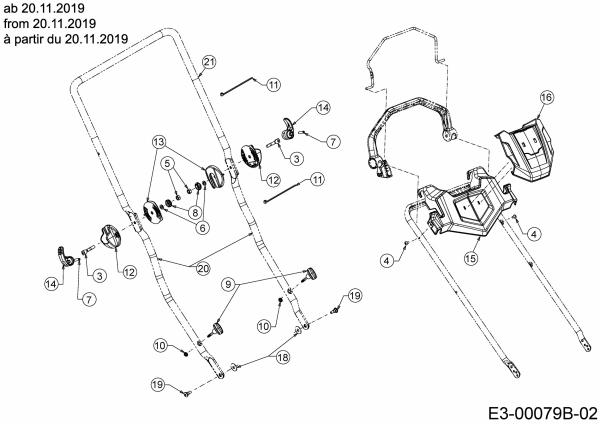 Ersatzteile WOLF-Garten Benzin Rasenmäher mit Antrieb A 530 ASPHWIS Typ: 12BYPV7E650 (2020) Holm ab 20.11.2019 