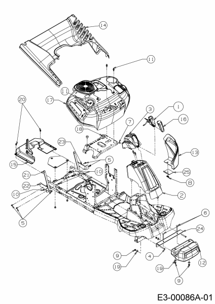 Ersatzteile WOLF-Garten Rasentraktor Scooter Pro Typ: 13C226HD650  (2019) Frontgewicht, Verkleidungen 