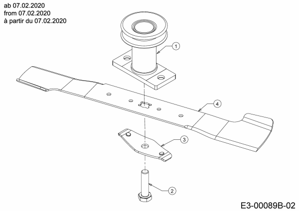 Ersatzteile MTD Benzin Rasenmäher mit Antrieb Smart 53 SPO Typ: 12C-PCJ6600 (2020) Messer, Messeraufnahme ab 07.02.2020 