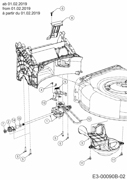 Ersatzteile MTD Benzin Rasenmäher mit Antrieb Optima 53 SPHHW Typ: 12C-PHDQ600 (2019) Getriebe, Keilriemen ab 01.02.2019 