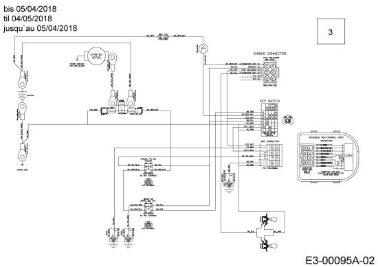 Cub Cadet Ersatzteile Rasentraktoren LT3 PS107K 13AV79DG603  (2018) Schaltplan bis 05/04/2018
