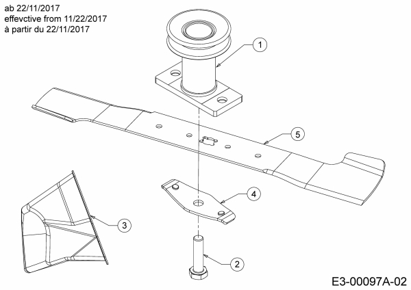 Ersatzteile MTD Benzin Rasenmäher mit Antrieb Advance 53 SPKHW Typ: 12B-PN7D600  (2018) Messer, Messeraufnahme, Mulchstopfen ab 22/11/2017 